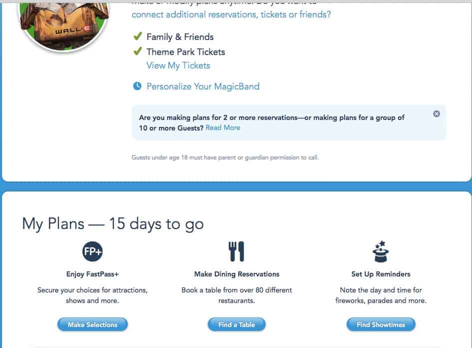 Plan Portion of Welcome Screen