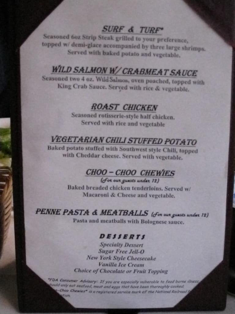 Dining Menu