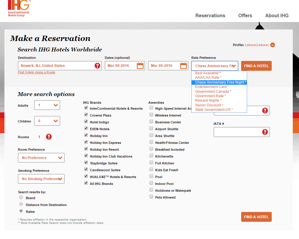 Room Search Screen