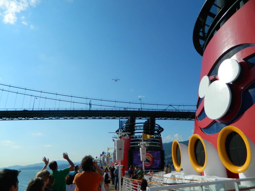 Going under Lion's Gate Bridge