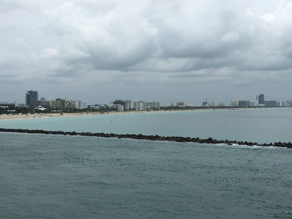 Exiting the channel and the Miami Shoreline
