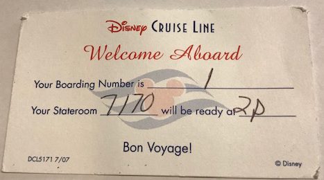 Boarding Number Card