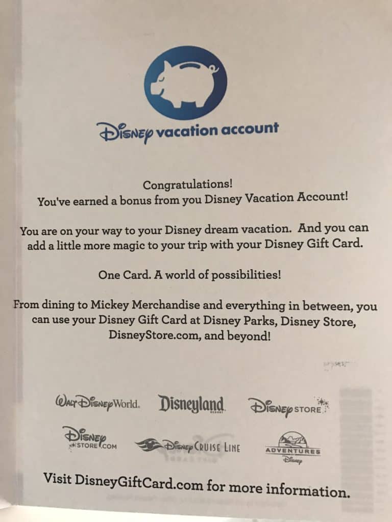 Information on Inside of Card