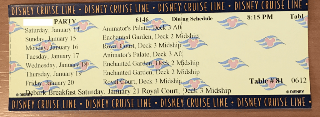 Dining Rotation Ticket
