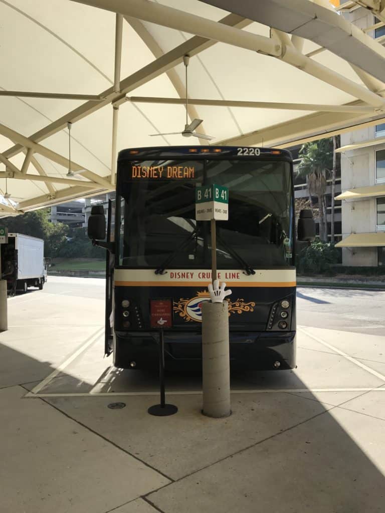The Bus that would take us to the Disney Dream