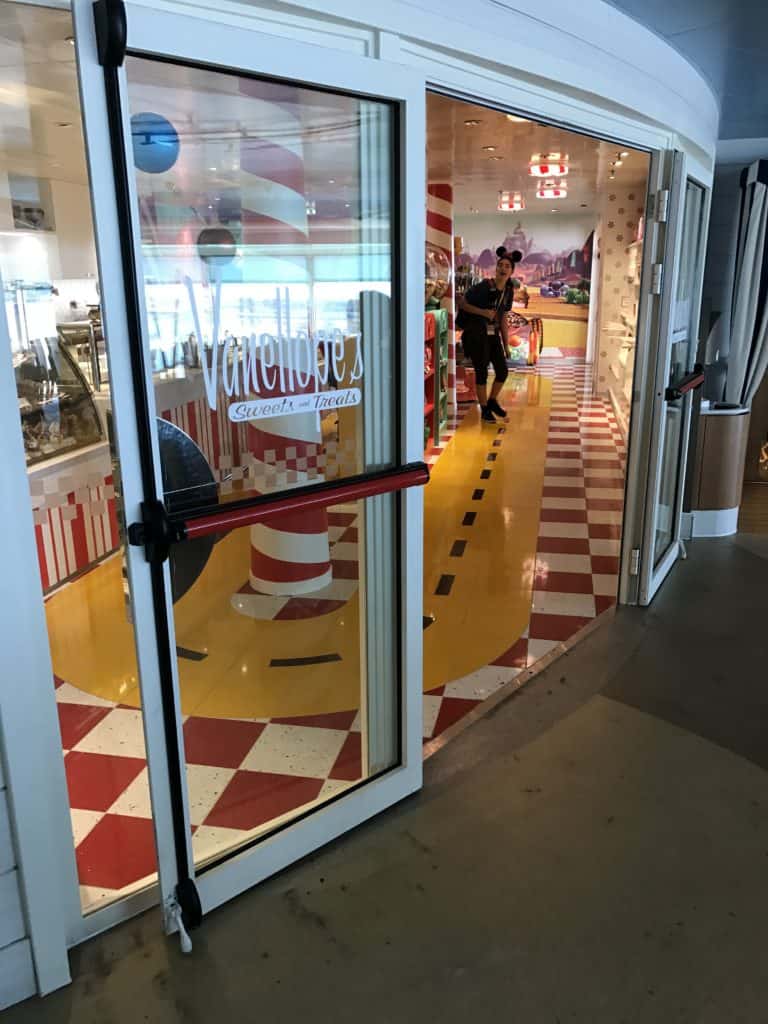 Vanellope's Sweets and Treats Shop entrance from Cabanas