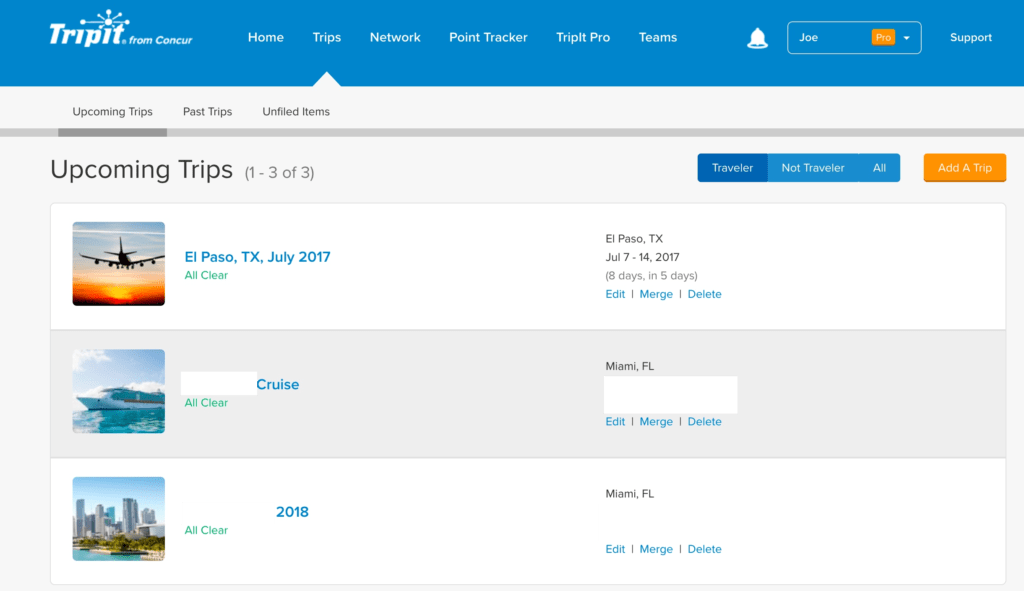 Upcoming Trips