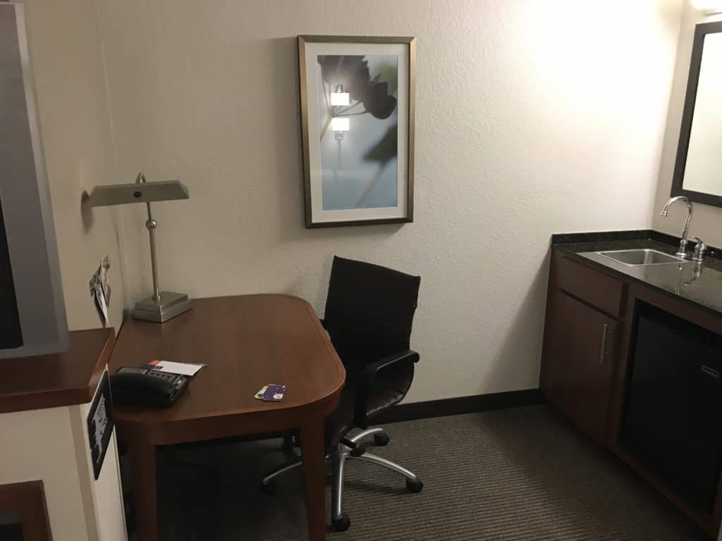 Desk/Kitchen Area