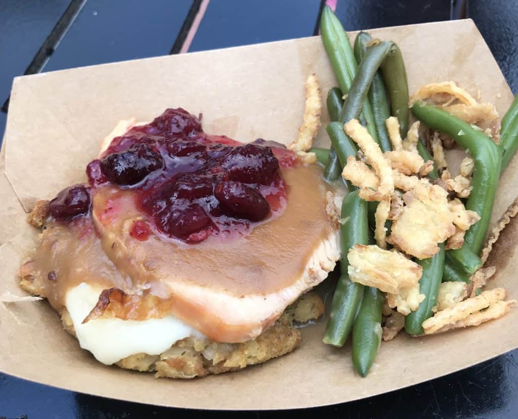 Slow-Roasted Turkey with Stuffing, Mashed Potatoes, Green Beans and Cranberry Sauce
