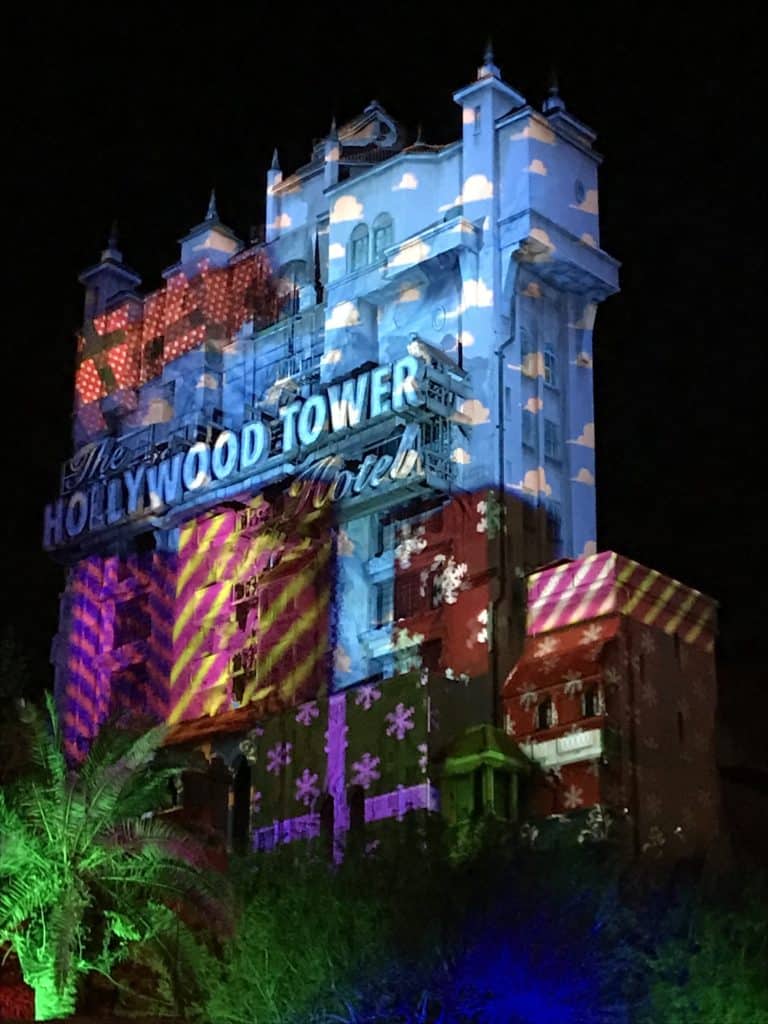 Tower of Terror lit for Sunset Seasons