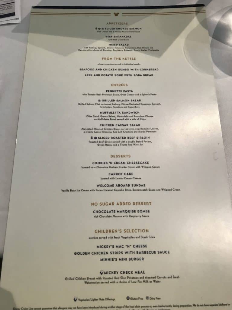 Lunch Menu at Carioca's