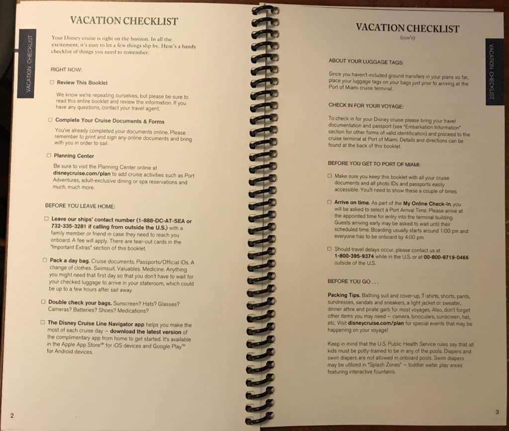 Vacation Checklist