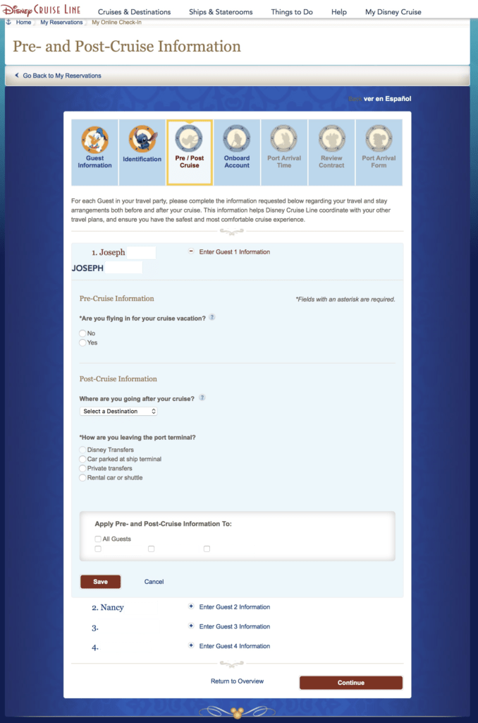 Pre- and Post-Cruise Information