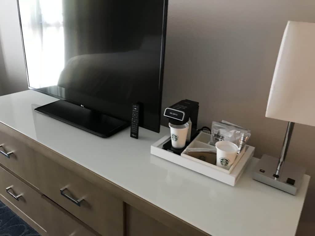 Television and Coffee Maker