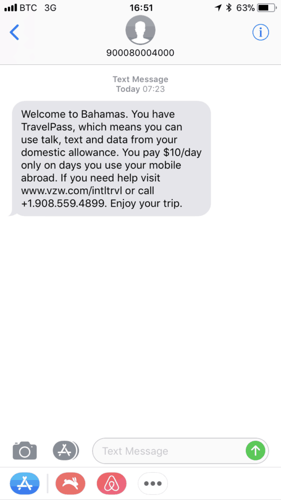 TravelPass Connection Text