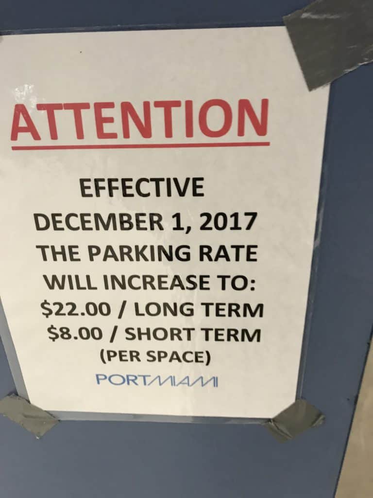 Parking Costs at Port of Miami