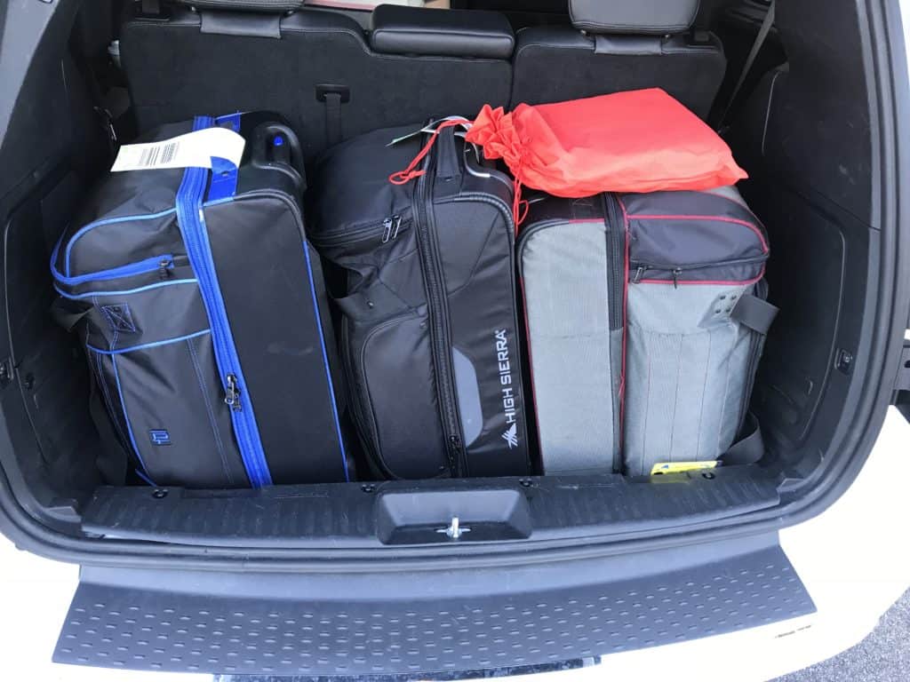 Rental Minivan and our Luggage