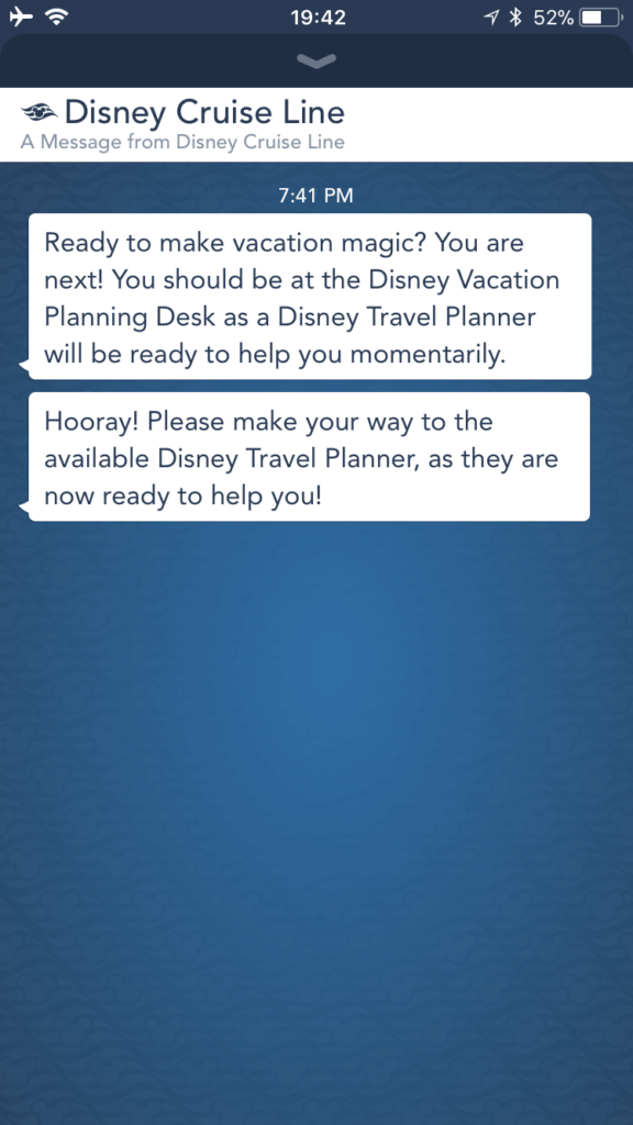 Disney Cruise Line App Notification