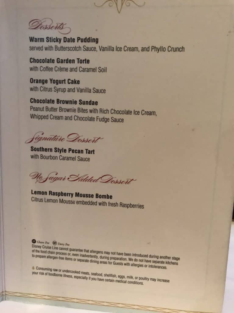 Enchanted Garden Dessert Menu Desserts