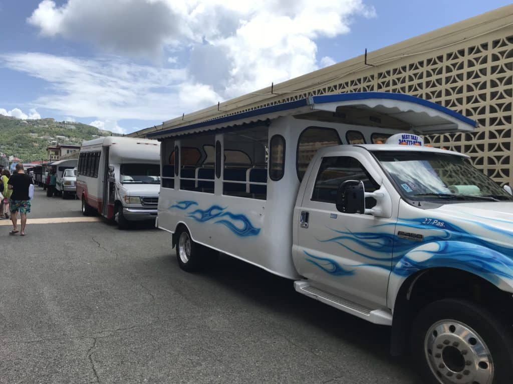 Line of Open Air Taxis