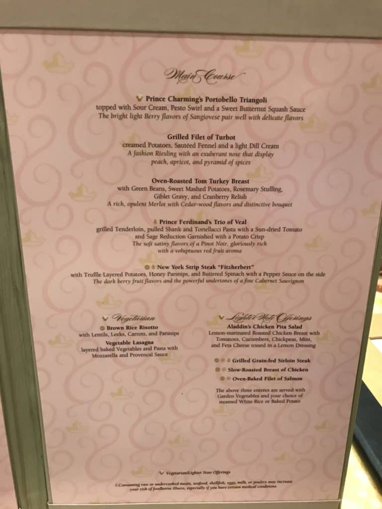 Entrees, Vegetarian, and Lighter Note Offerings