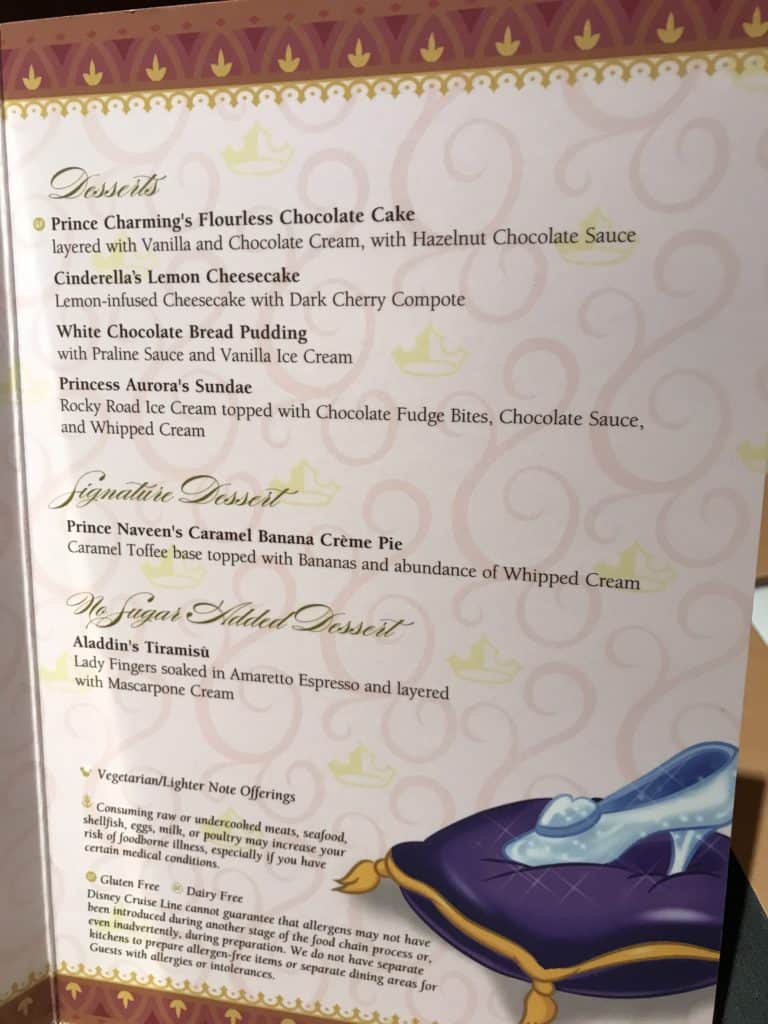 Dessert Menu - Dessert Selections
