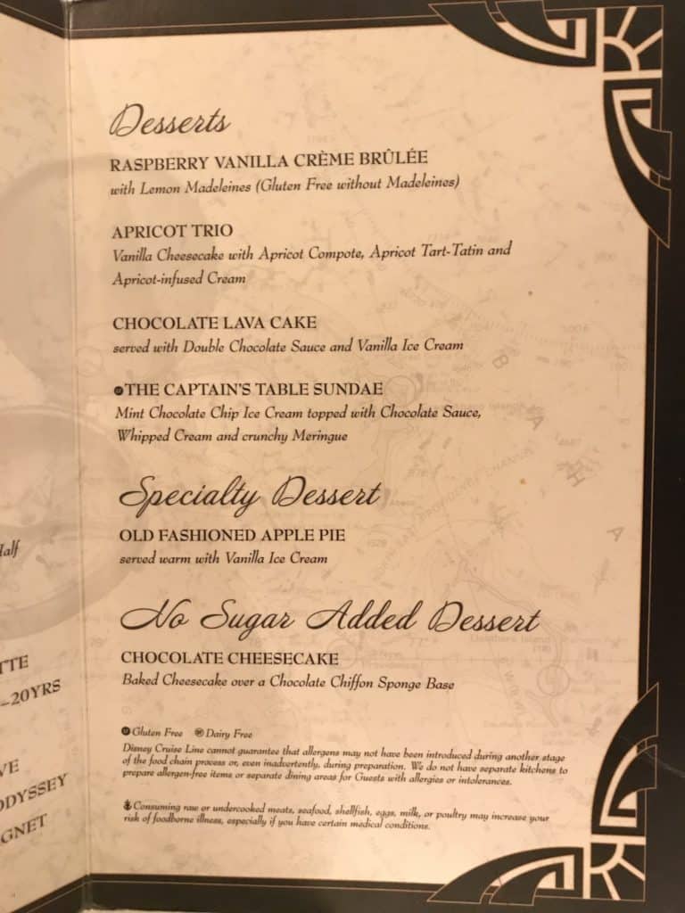 Dessert Menu - Desserts