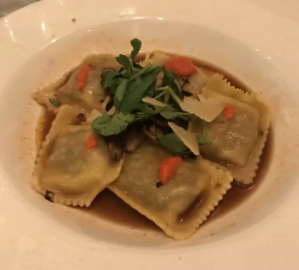 Wild Mushroom-Stuffed Pasta in a Vegetable Broth