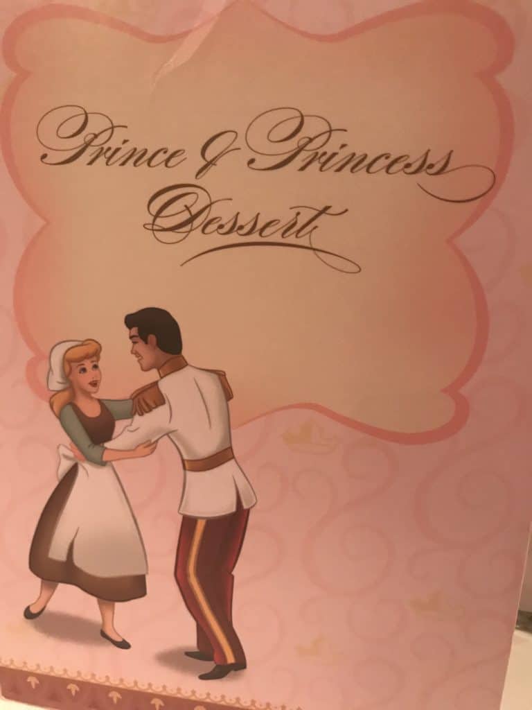 Prince and Princess Dessert Menu