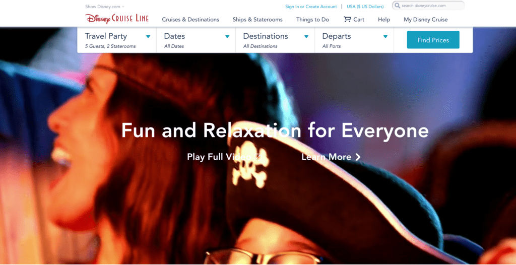 Disney Cruise Line Web Site