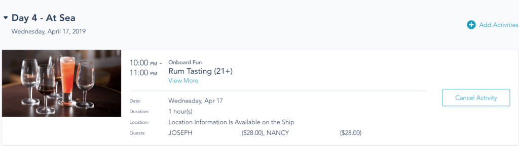 Rum Tasting Activity