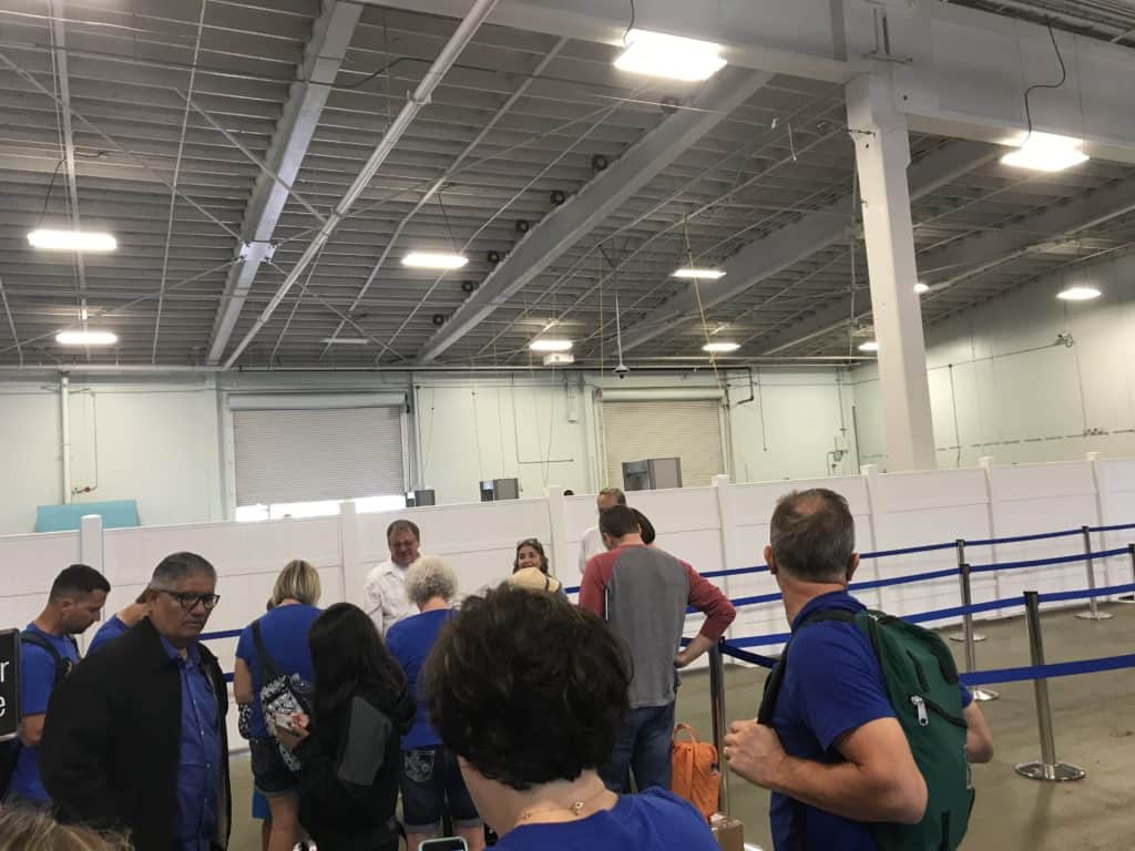 Waiting to go through Security