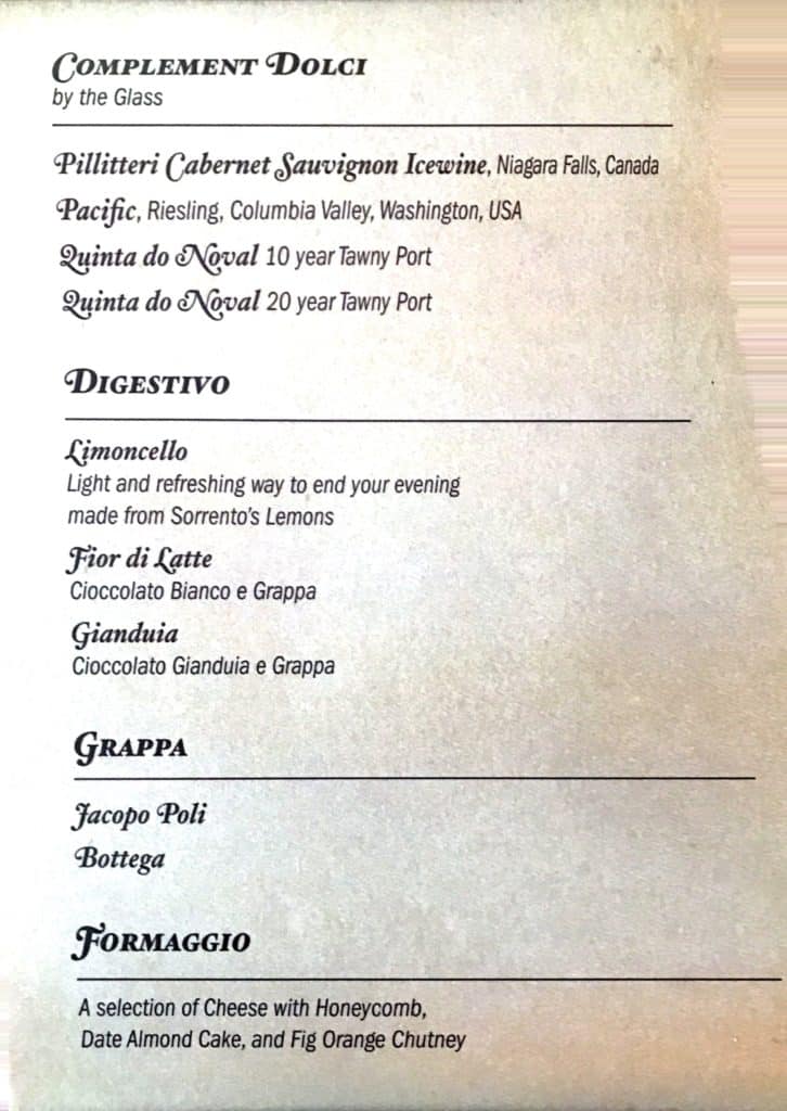Dessert Menu
