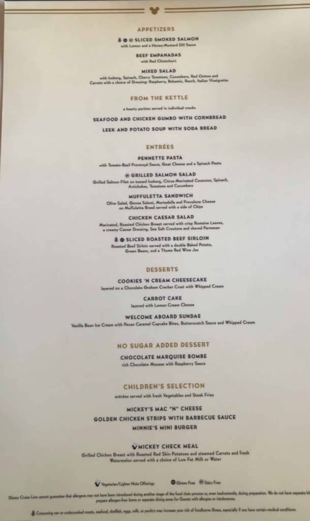 Boarding Lunch Menu