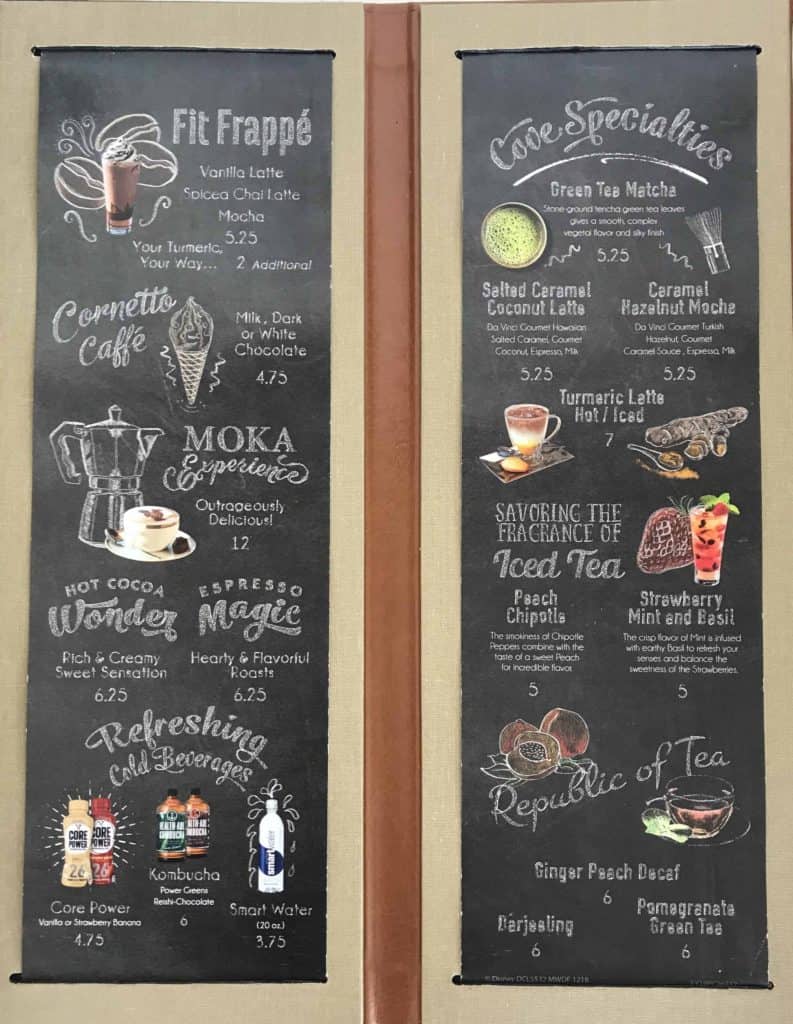 Cove Cafe Menu