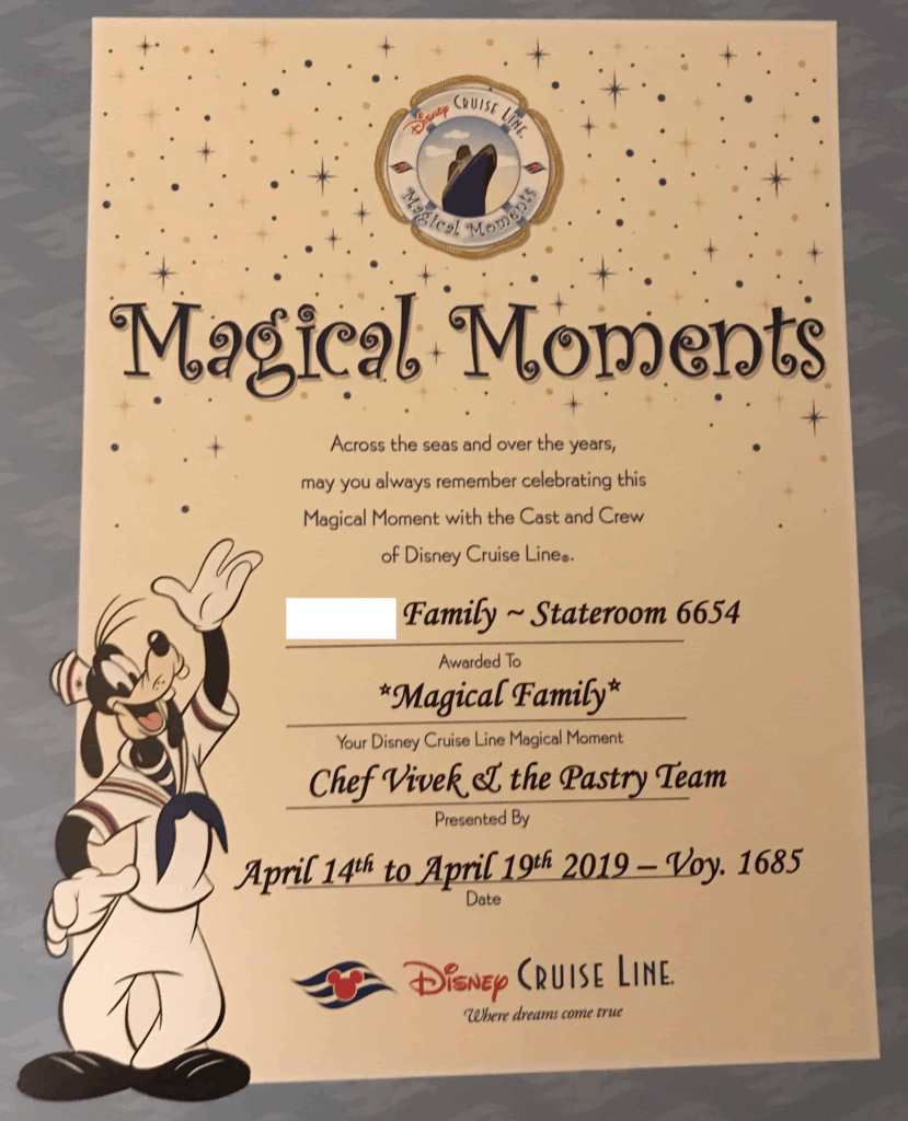 Magical Moments Certificate
