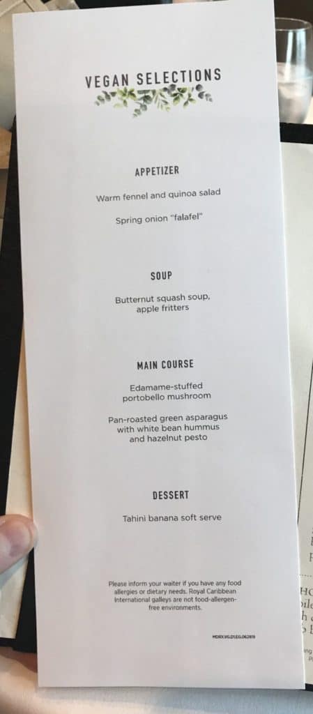 Vegan Menu