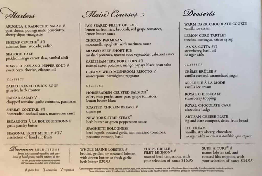 Dinner Menu