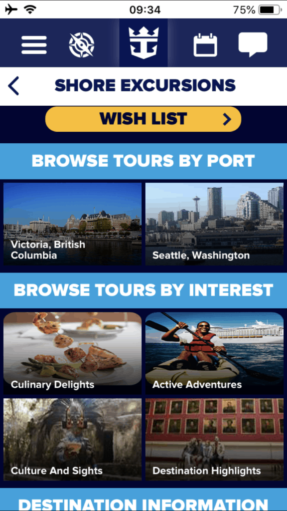 Booking Additional Shore Excursions