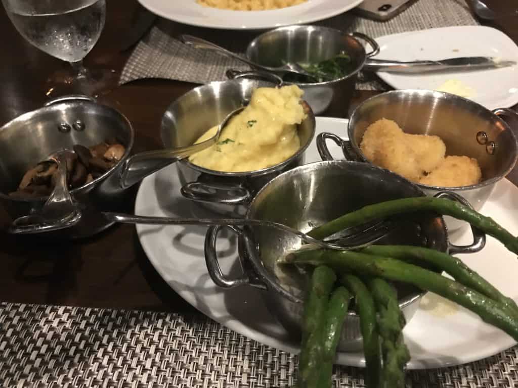 Mashed Potatoes, Tator Tots, Asparagus, Mushrooms