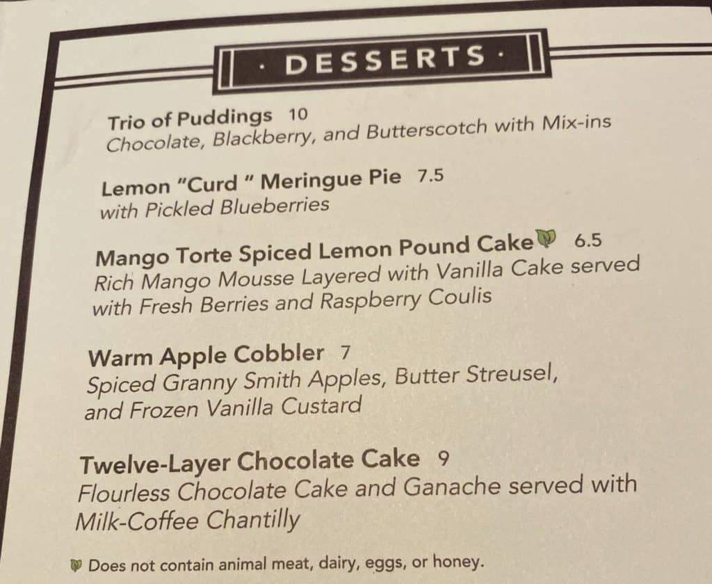 Dessert Choices