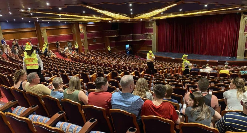 Muster Drill in the Walt Disney Theater
