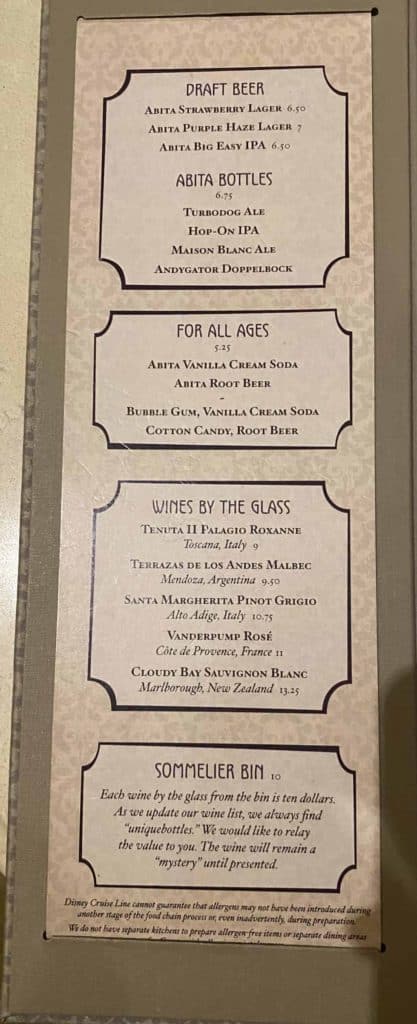 Drink Choices
