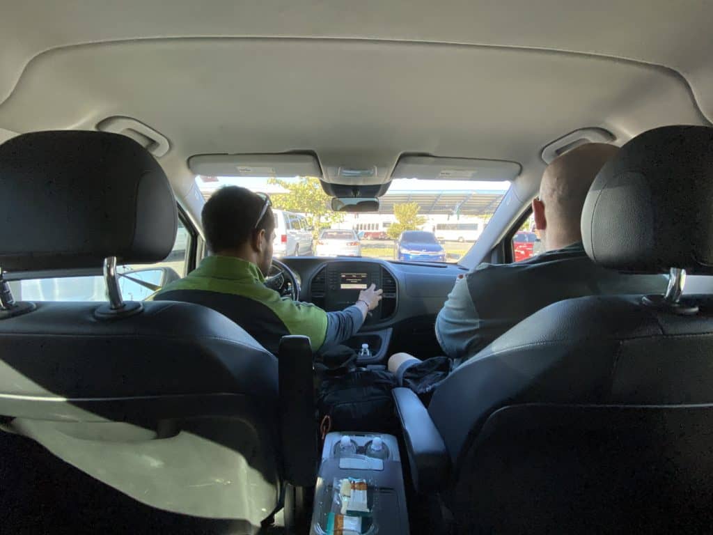 Harold and the Interior of the Van