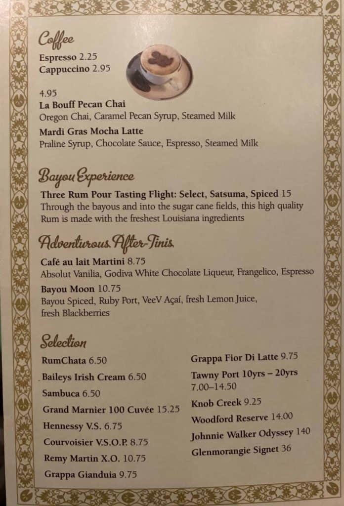 Additional Charge Beverages