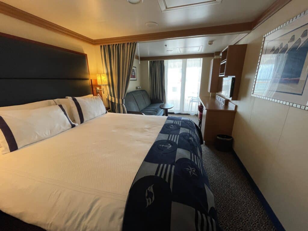 Looking at bed from hallway