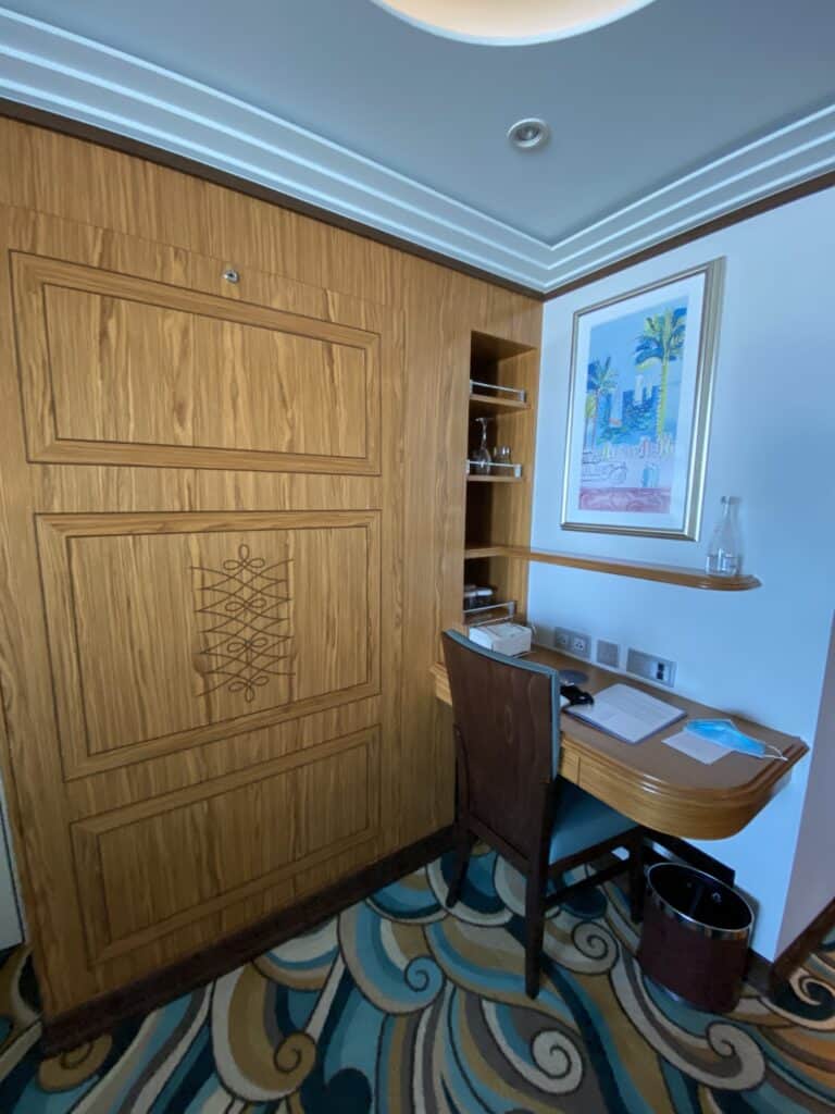 Murphy Bed, Desk, and Glassware Shelves