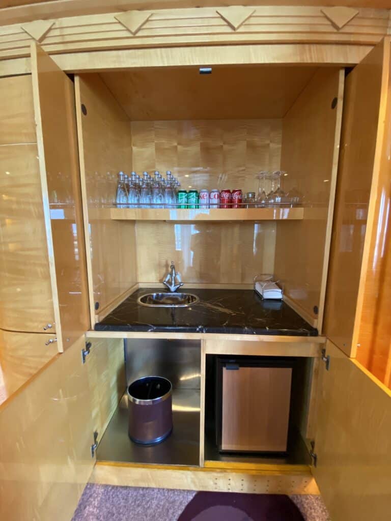 Wet Bar Cabinet Opened