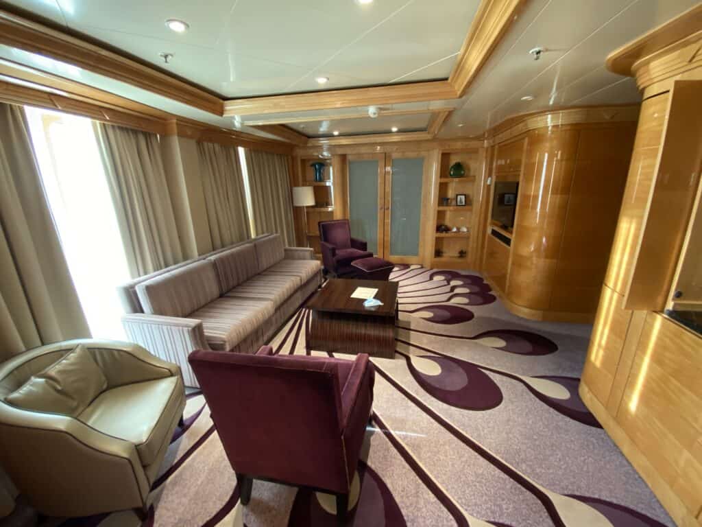 Living Room with Sitting Room Doors Closed