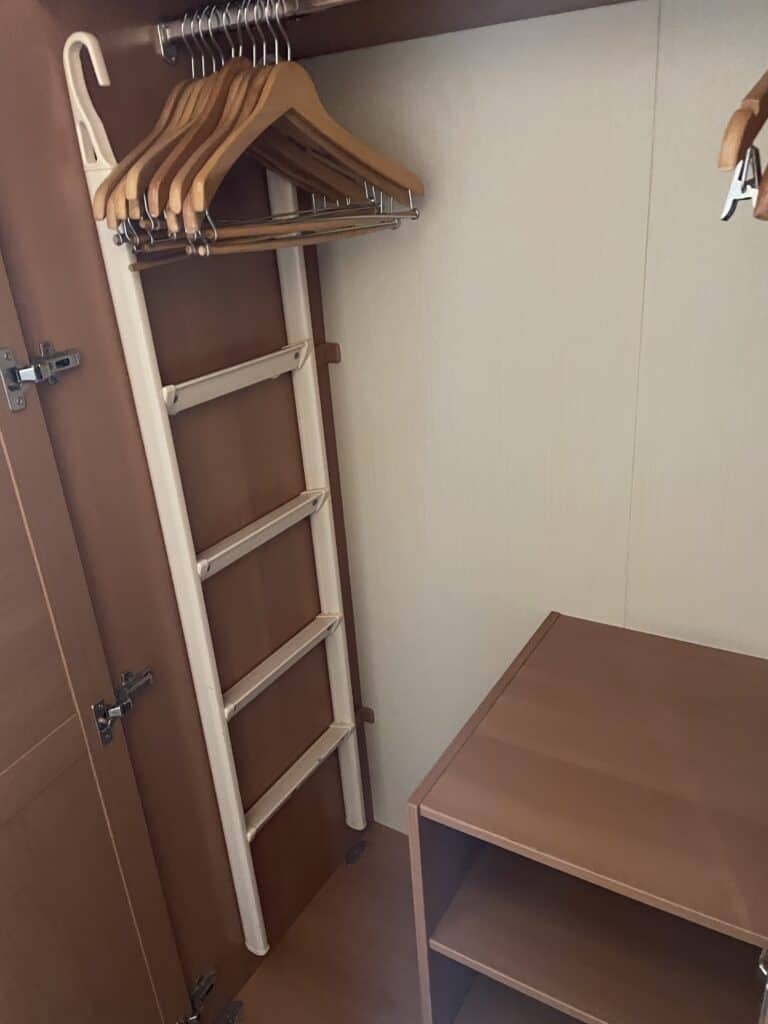 Closet with ladder for bunk bed